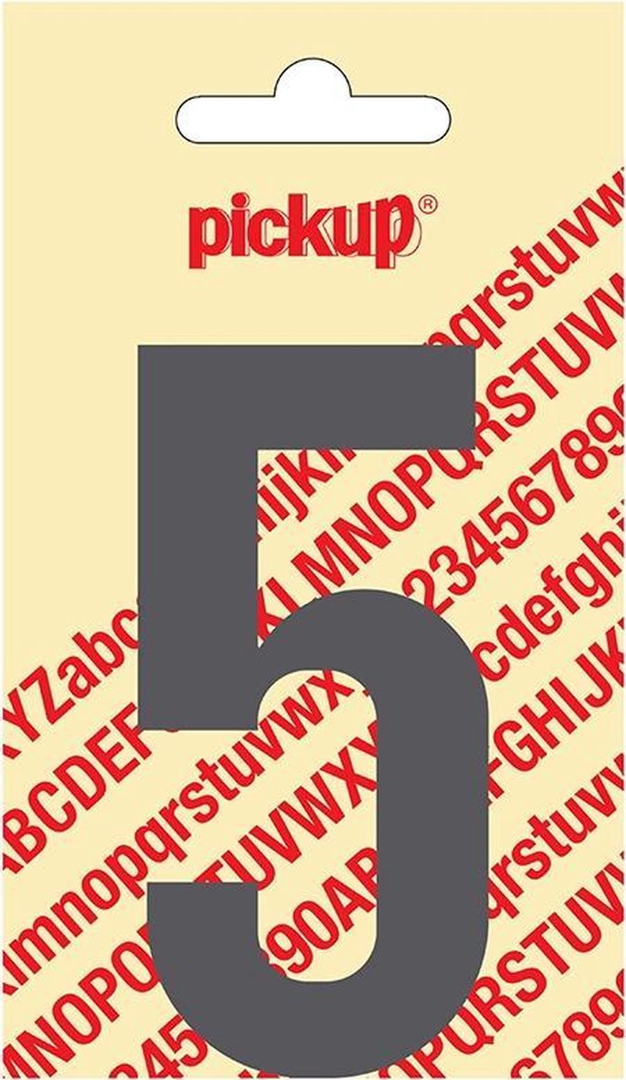 Pickup plakcijfer Nobel Grijs - 90 mm 5