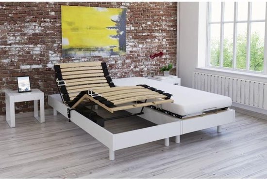 Matras relaxset + elektrische matrassen wit satijn decor 2x80x200 - Foam -  14 cm -... | bol.com