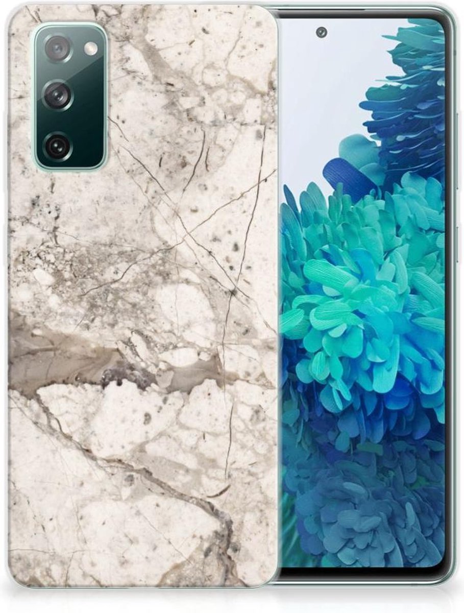 Samsung Galaxy S20 FE TPU Siliconen Hoesje Marmer Beige