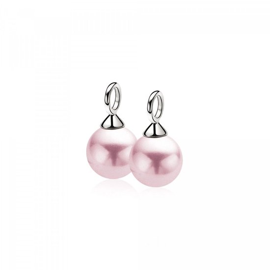 ZINZI zilveren oorbedels parel roze ZICH266R