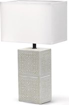 LED Tafellamp - Tafelverlichting - Aigi Astron XL - E14 Fitting - Vierkant - Mat Wit - Keramiek - BSE