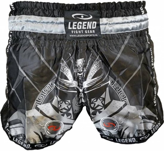 Legend Sports Kickboksshort Spartan Unisex Satijn Grijs Maat S