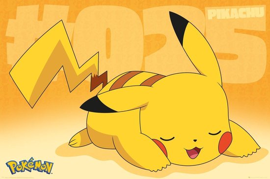 Affiche Pokemon Pikachu Endormi 61 x 91,5 cm