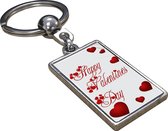 Happy Valentine's Day - Sleutelhanger - Cadeau - Verjaardag - Kerst - Kado - Valentijn