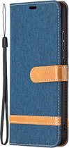 Denim Book Case - Nokia 2.4 Hoesje - Blauw