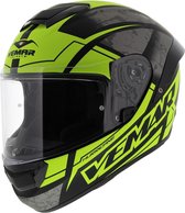 Vemar Motorhelm Hurricane Claw mat zilver zwart fluor geel XL