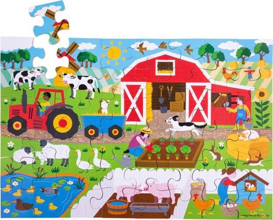 Afbeelding van het spel Bigjigs Farmyard Floor Puzzle (48 piece)