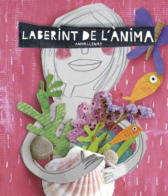 Couverture du livre 'Laberint de L'ànima' par Anna Llenas. Illustration d'une femme aux joues rouges, entourée d'animaux et de plantes marins.