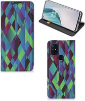 Hoesje OnePlus Nord N10 5G Bookcase Abstract Groen Blauw
