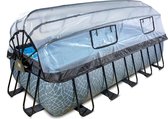 Piscine EXIT Stone 540x250x122cm avec pompe filtrante à sable et dôme - grise