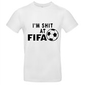I'm shit at fifa Heren t-shirt | voetbal | game | gamen | gamers | grappig | cadeau | Wit