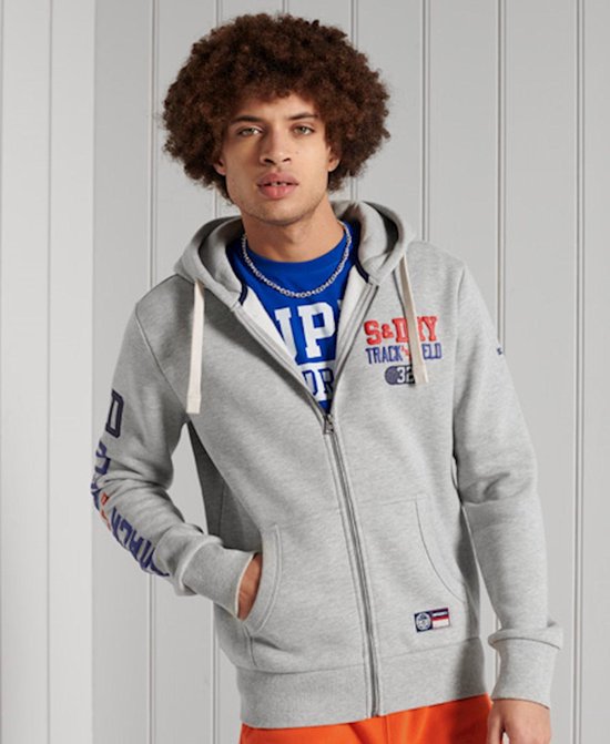 Superdry Heren Trui Track & Field hoodie met grafische print en rits |  bol.com