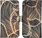 iMoshion Design Softcase Book Case iPhone SE (2022 / 2020) / 8 / 7 hoesje - Golden Leaves