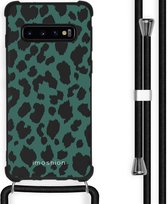 iMoshion Design hoesje met koord voor de Samsung Galaxy S10 Plus - Luipaard - Groen / Zwart
