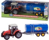 Dutch Farm Serie Tractor rood + Trailer 1:32