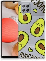 GSM Hoesje Geschikt voor Samsung Galaxy A42 Backcase TPU Siliconen Hoesje Transparant Avocado Singing