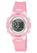 Sportief digitaal Q&Q kinderhorloge Wit/Roze M185J004