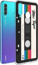 iMoshion Hoesje Geschikt voor Huawei P30 Lite Hoesje Siliconen - iMoshion Design hoesje - Zwart / Transparant / Cassette Tape