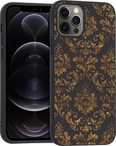 iMoshion Design voor de iPhone 12, iPhone 12 Pro hoesje - Grafisch - Luxe Goud