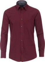 Casa Moda Heren Overhemd Blauw Rood Ruit Dobby Kent Comfort Fit - 3XL