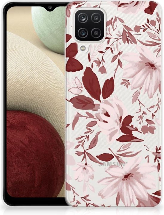 Silicone Back Case Samsung Galaxy A12 GSM Hoesje Watercolor Flowers |  bol.com
