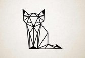 Wanddecoratie - Vos - S - 46x45cm - Zwart - muurdecoratie - Line Art