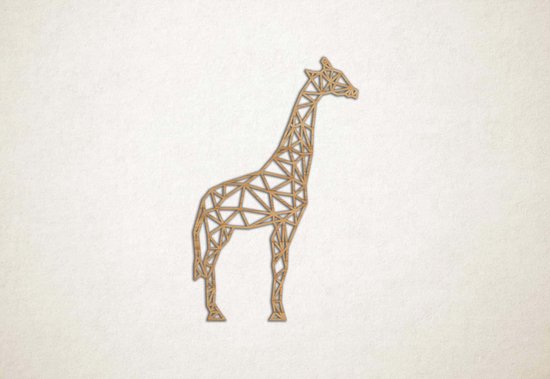 Wanddecoratie - Giraffe 2 - M - 87x55cm - Eiken - muurdecoratie - Line Art