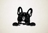 Wanddecoratie - Hond - Franse bulldog 3 - S - 45x53cm - Zwart - muurdecoratie - Line Art