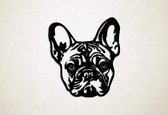 Wanddecoratie - Hond - Franse Bulldog 2 - M - 68x60cm - Zwart - muurdecoratie - Line Art