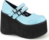 DemoniaCult - KERA-08 Plateau Sandaal - US 5 - 35 Shoes - Blauw/Zwart
