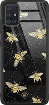 Samsung A71 hoesje glass - Bee yourself | Samsung Galaxy A71  case | Hardcase backcover zwart