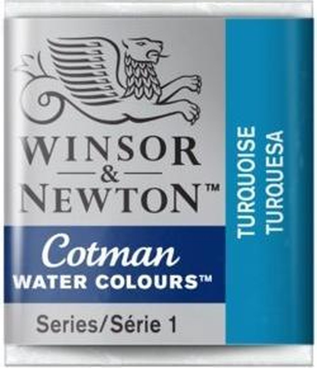 W&N Cotman Waterverf Half Napje TURQUOISE - Winsor & Newton