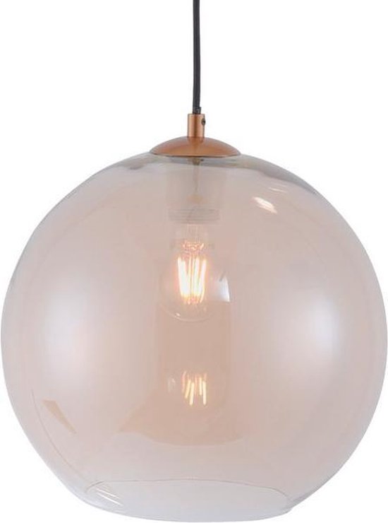 Sabina Glazen hanglamp bol d:30cm amber - Modern - Paul Neuhaus 2 jaar garantie | bol.com
