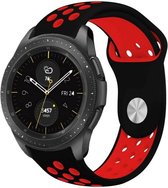 Siliconen Smartwatch bandje - Geschikt voor  Samsung Galaxy Watch sport band 42mm - zwart/rood - Horlogeband / Polsband / Armband