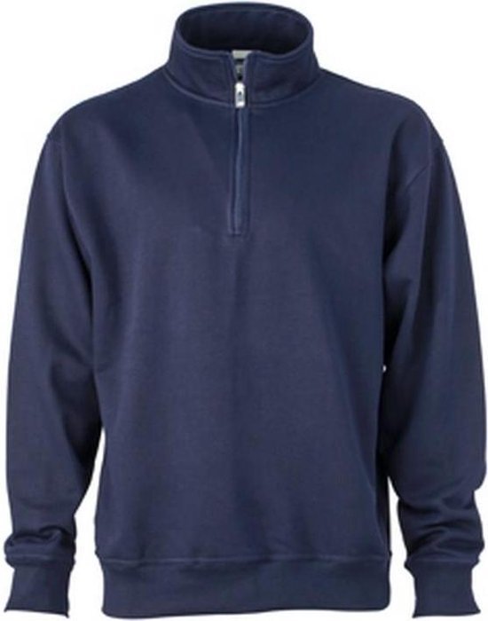 Sweat-shirt à demi-glissière unisexe James and Nicholson Workwear (bleu Marine)