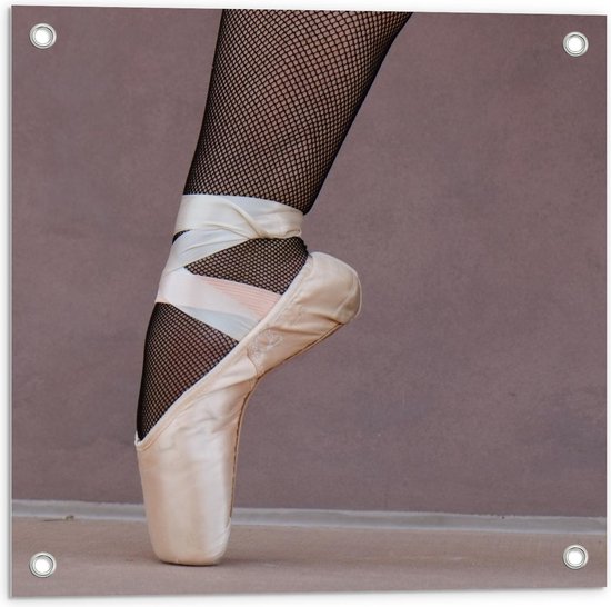 Tuinposter – Ballerina met Spitzen en Panty - 50x50cm Foto op Tuinposter  (wanddecoratie voor buiten en binnen)