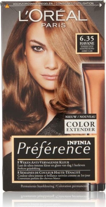 3x L'Oréal Preference Haarkleuring 6.35 Havana - Donker Goud Mahonie Blond  | bol.com