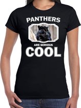 Dieren panters t-shirt zwart dames - panthers are serious cool shirt - cadeau t-shirt zwarte panter/ panters liefhebber XS