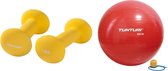 Tunturi - Fitness Set - Neopreen Dumbbellset 2 x 1,5 kg  - Gymball Rood 90 cm