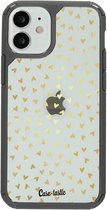 Casetastic Hardcover Apple iPhone 12 Mini - Golden Hearts Transparant