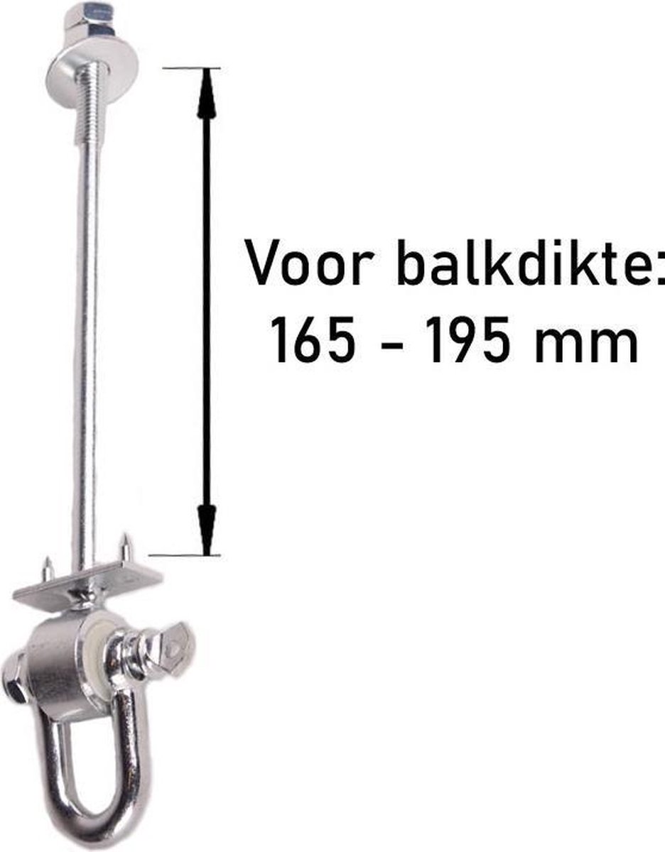 Crochet pivotant avec manille de roulement M12 (190 mm) (1 pièce