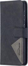 Samsung Galaxy S21 Hoesje Wallet Book Case Geometrisch Design Zwart