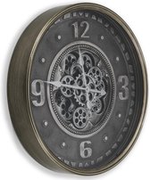 Raderklok industrieel goud/grijs 60 centimeter diameter