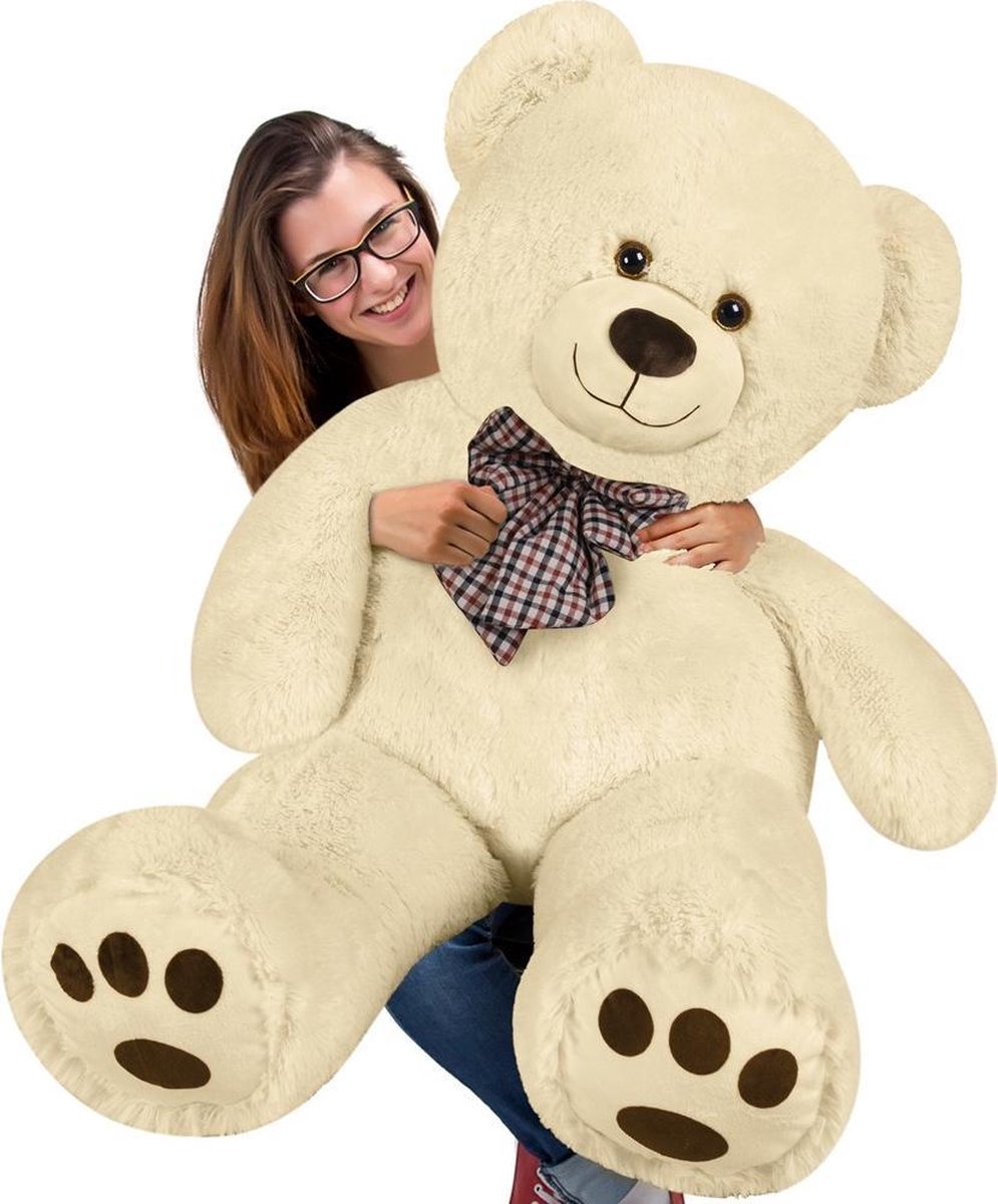 Monzana Pluche - Knuffelbeer - 100cm - Creme