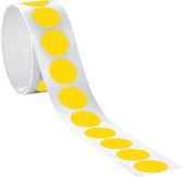 Ronde gele markeringsstickers - zelfklevende folie - 100 stuks op rol Ø 50 mm