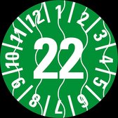 Antifraude keuringssticker met jaartal, vel 25 mm - 21 per vel 2022