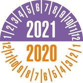 Keuringssticker met 2 jaartallen, Ø 25 mm, 21/vel 2021/2020