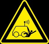 Waarschuwingssticker op afstand bediende machine - ISO 7010 - W037 300 mm
