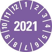 Keuringssticker met heel jaartal, boekje 15 mm - 420 per boekje 2021