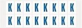 Letter stickers wit/blauw teksthoogte: 25 mm letter K